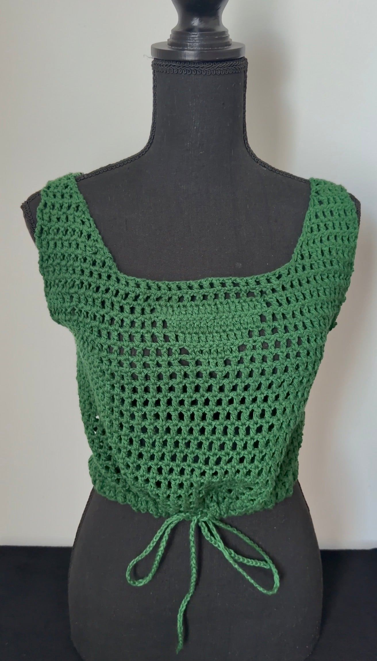 🍃 Green Goddess Crochet Crop Top