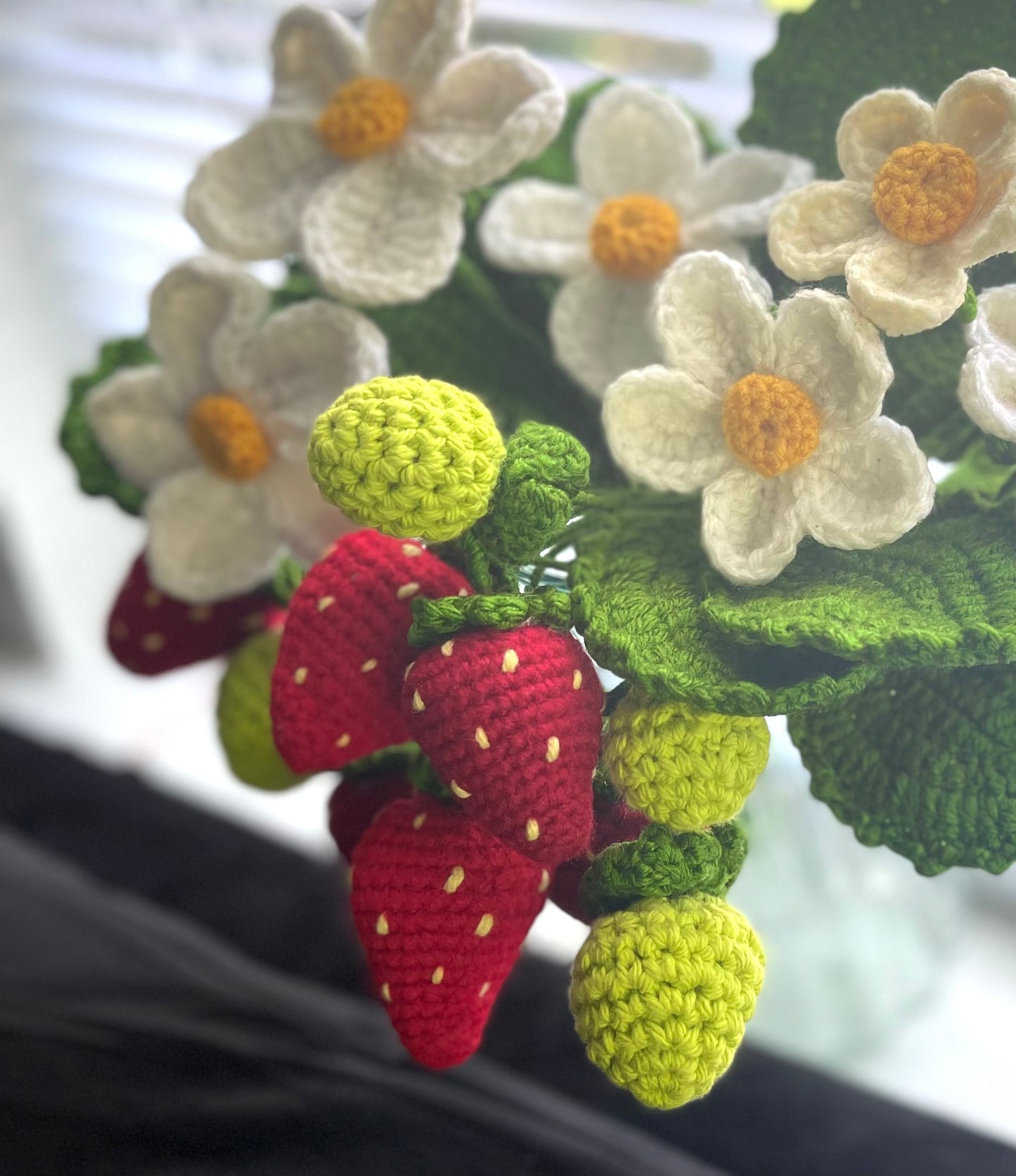 Handmade Crochet Strawberry Plant
