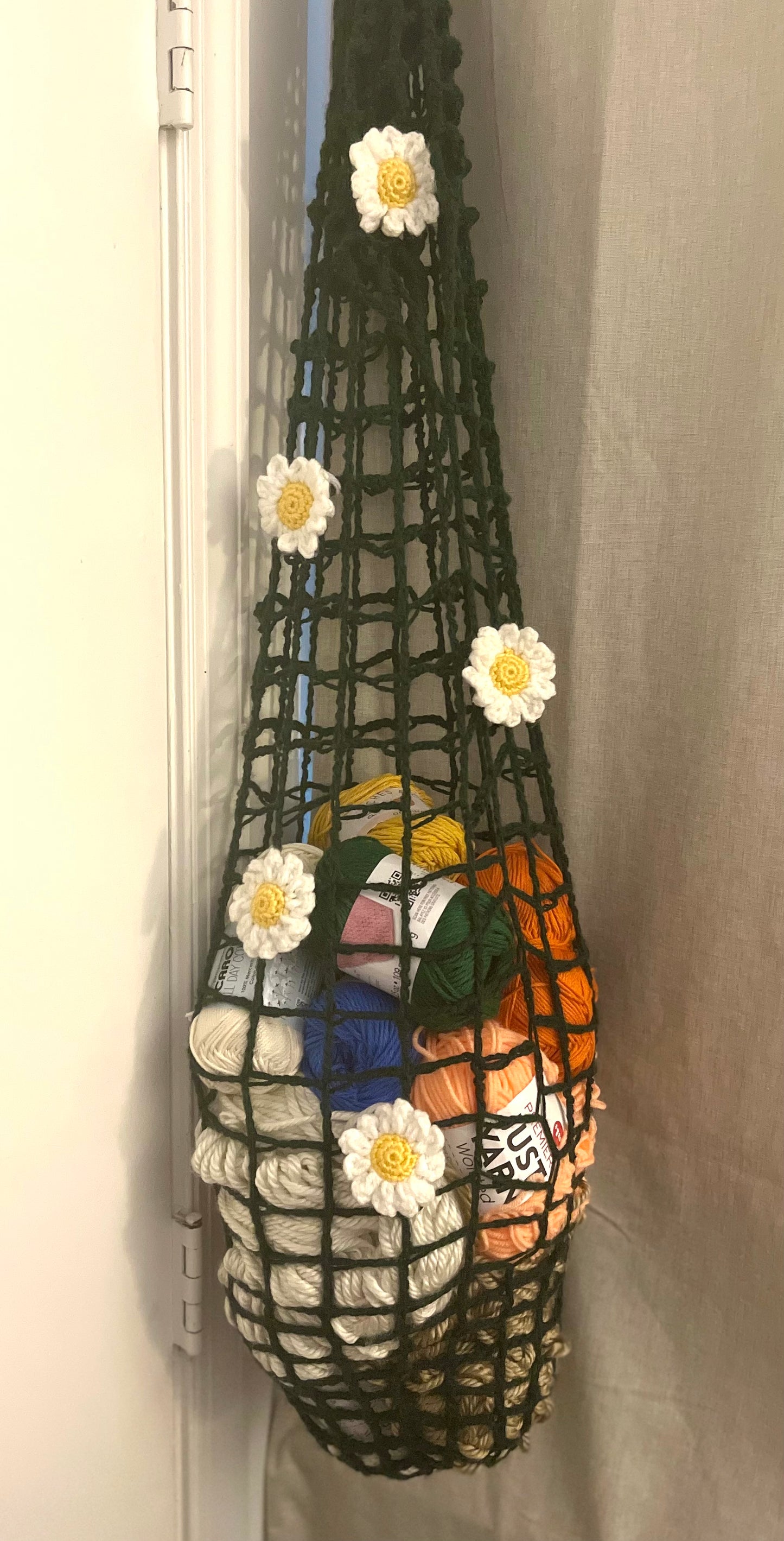 Crochet Mesh Hanging Bag Organizer