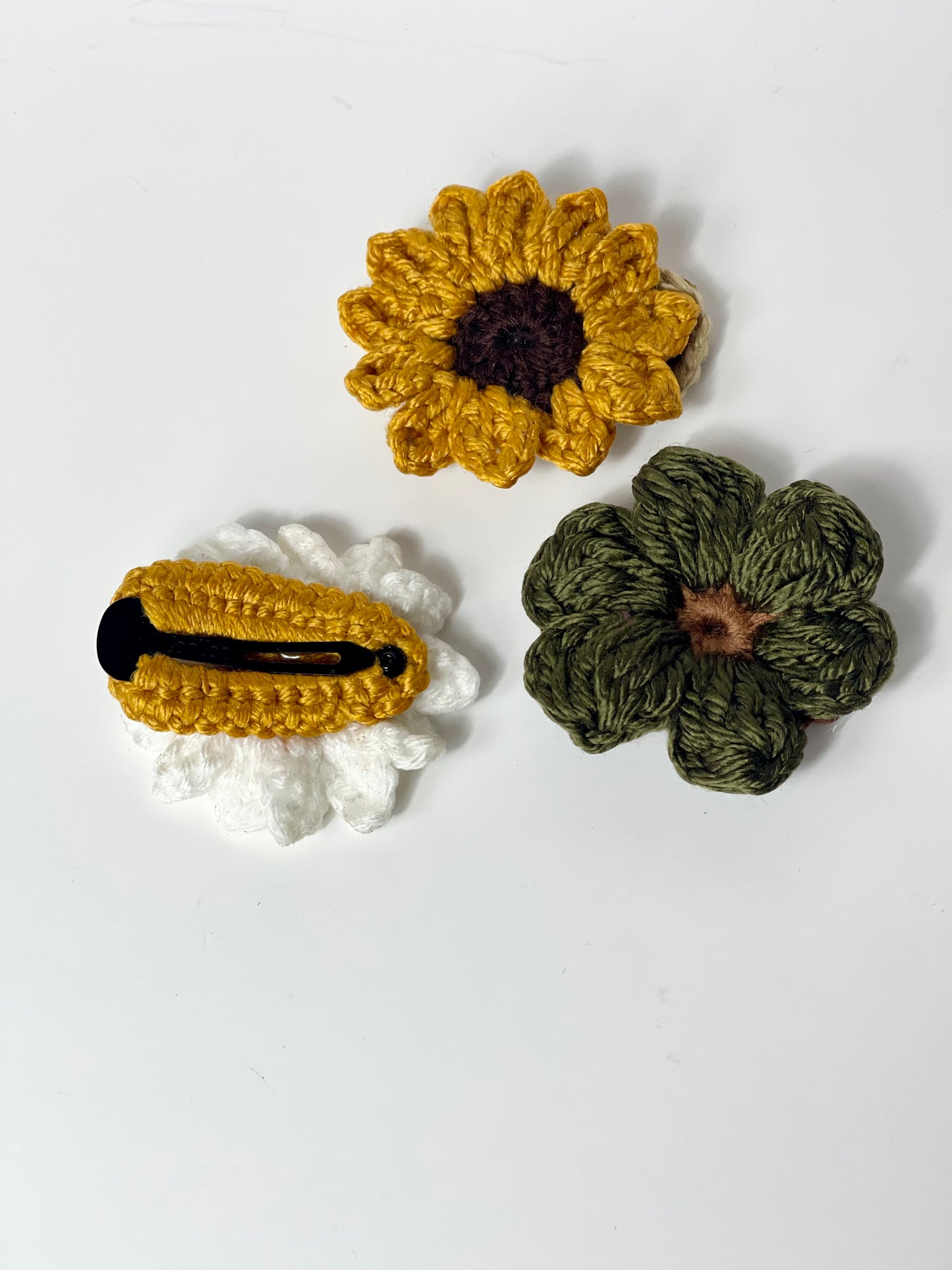 Handmade Crochet Flower Hair Clips