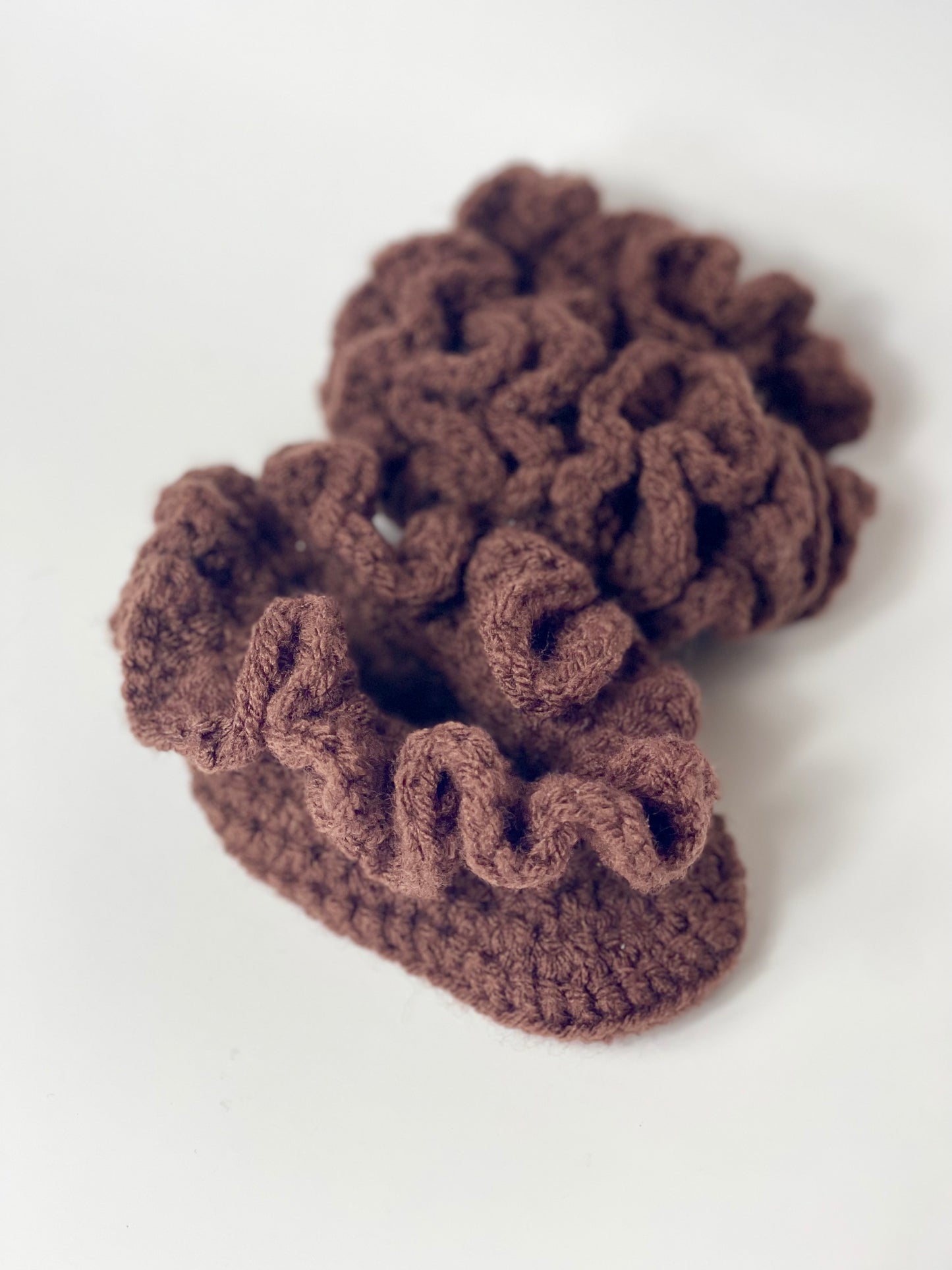 Handmade Crochet Baby Booties with Ruffle Trim