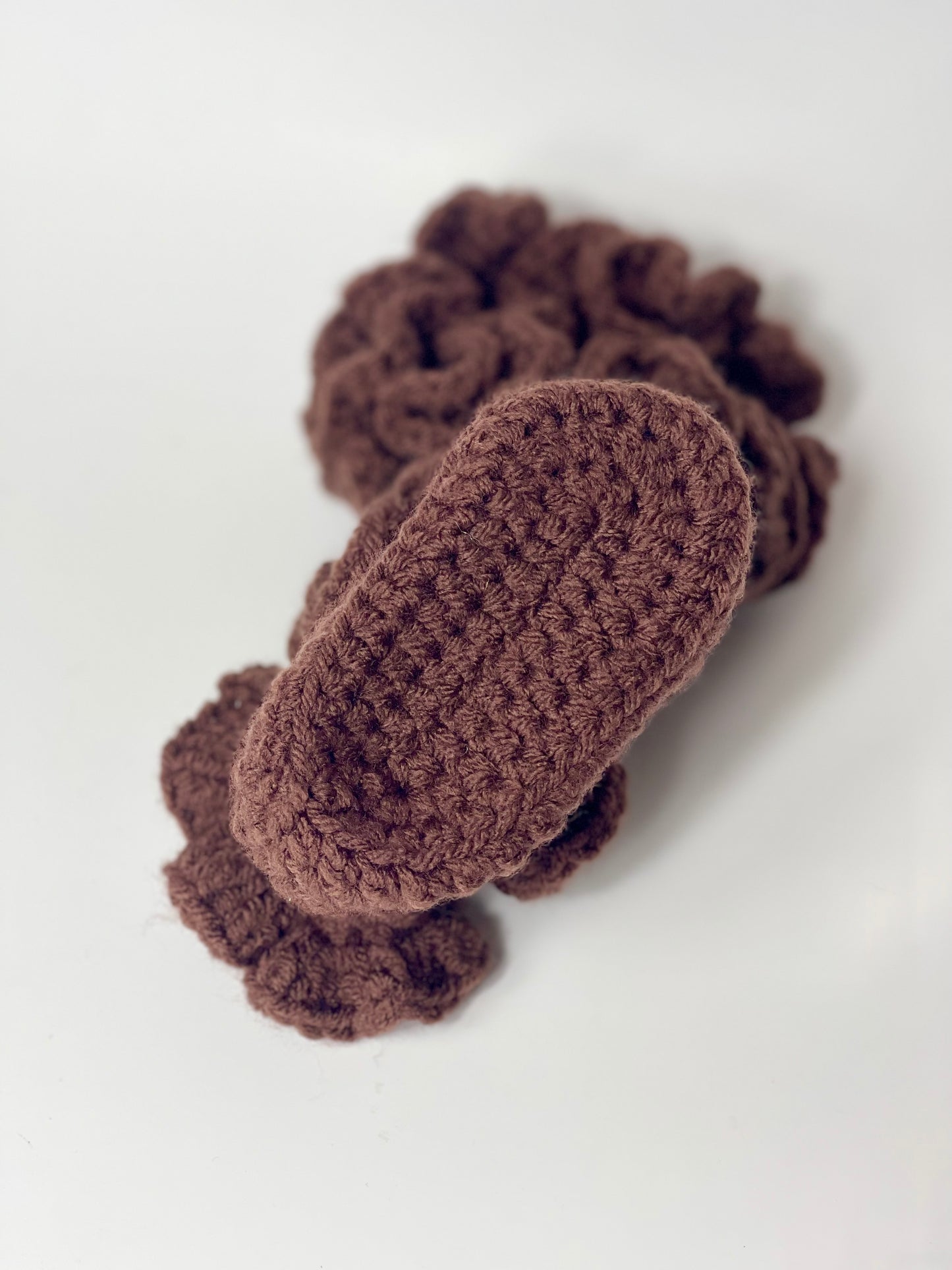 Handmade Crochet Baby Booties with Ruffle Trim