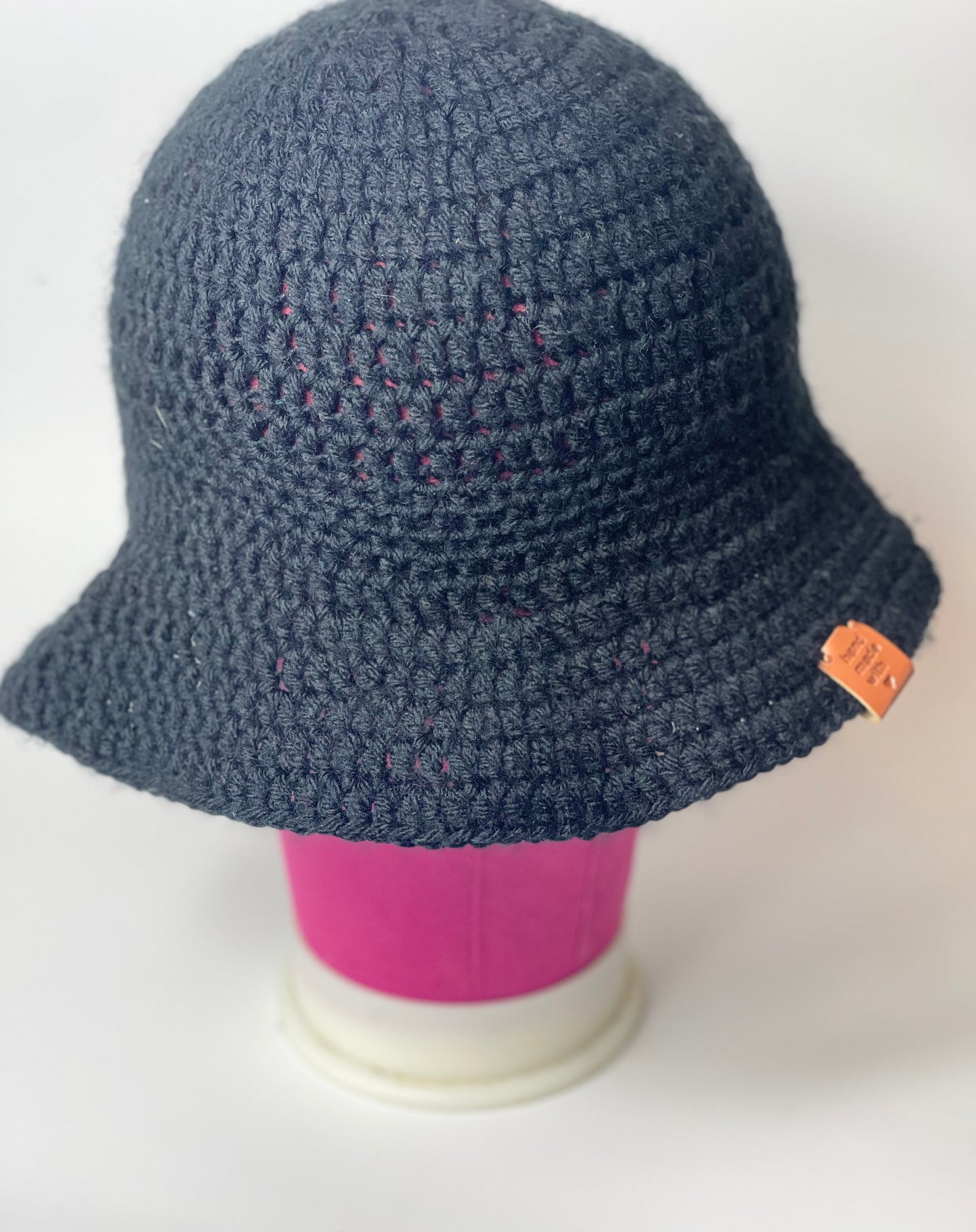 Handmade Crochet Black Bucket Hat