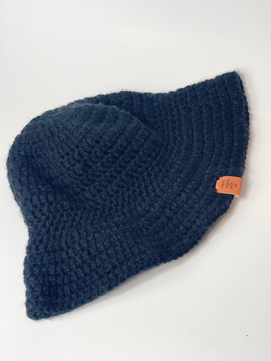 Handmade Crochet Black Bucket Hat