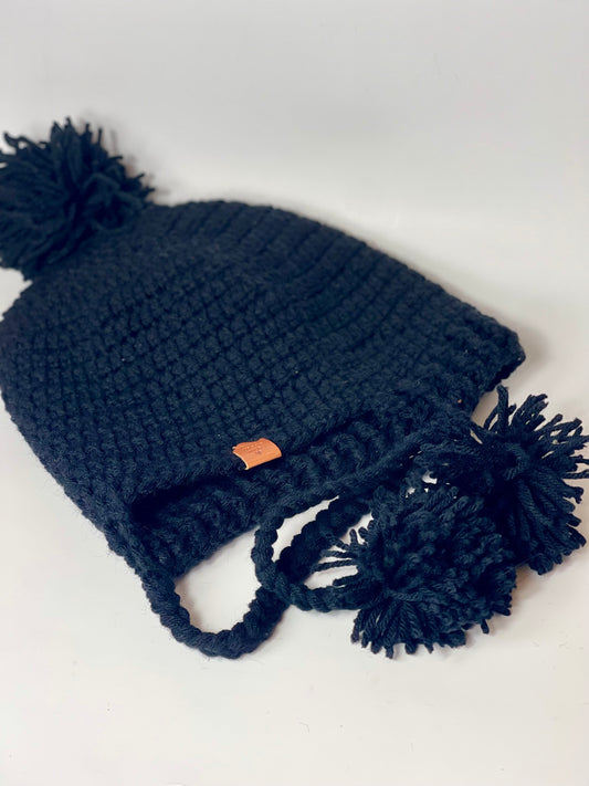 Handmade Black Crochet Winter Hat