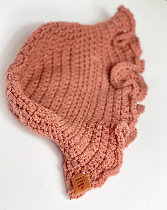 Handmade Crochet Ruffle Trim Hat