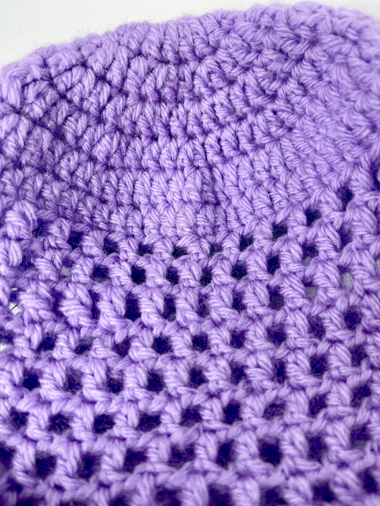 Purple Mesh Ruffle Trim Hat