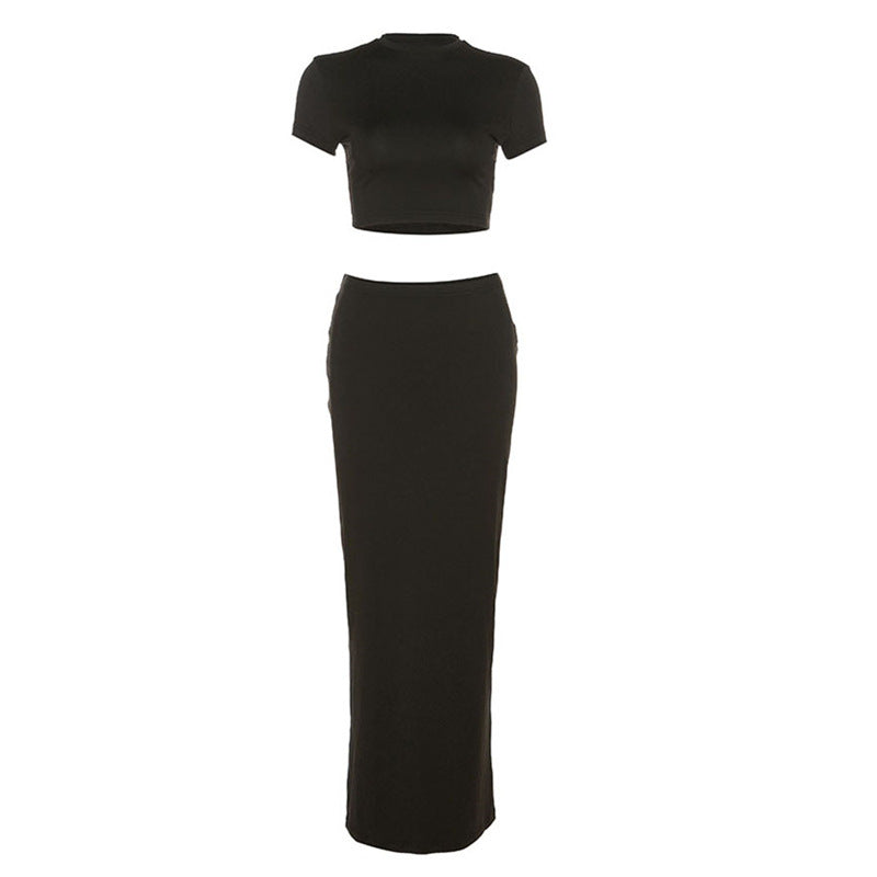 Womens Fashion- Skirt set- Short Sleeve- Outfit Ideas-Affordable Fashion-Black-Pink-White-Skyblue