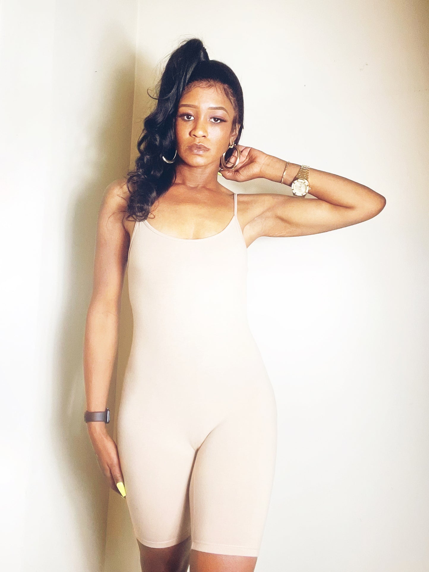 Shortie Snatched Romper -Nude