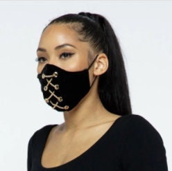 Velvet Chain Face Mask - BOSSED UP FASHION