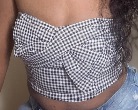 Checkered tub top-womens clothing-fashion- - BOSSED UP FASHION