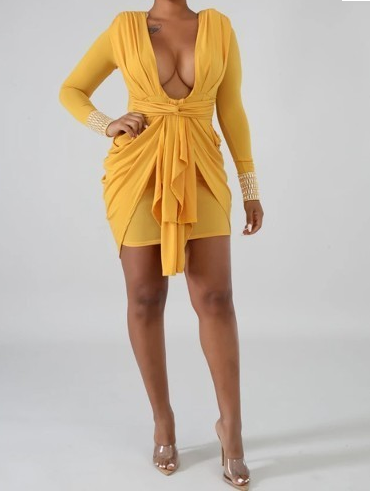 Womens Dress-Mustard Yellow-Gold Dress-Prom-Wedding-Special Occassion-BOSSED UP FASHION