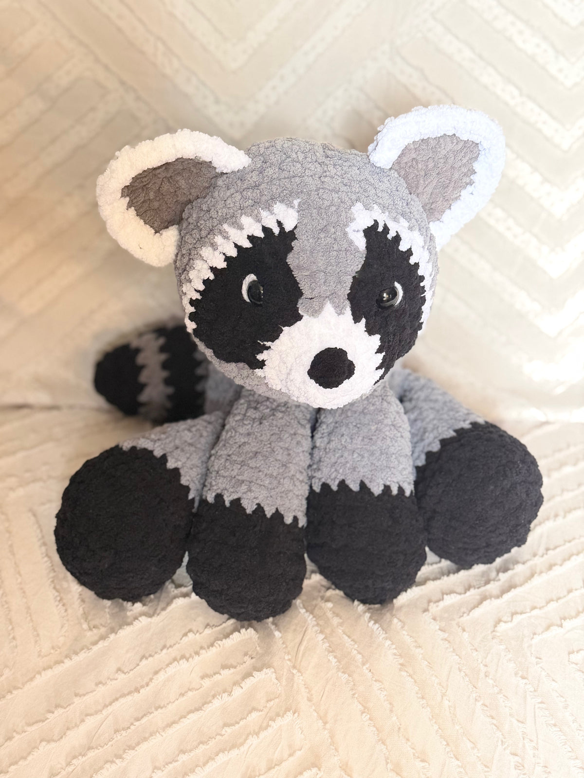 Handmade Crochet Raccoon Plushie