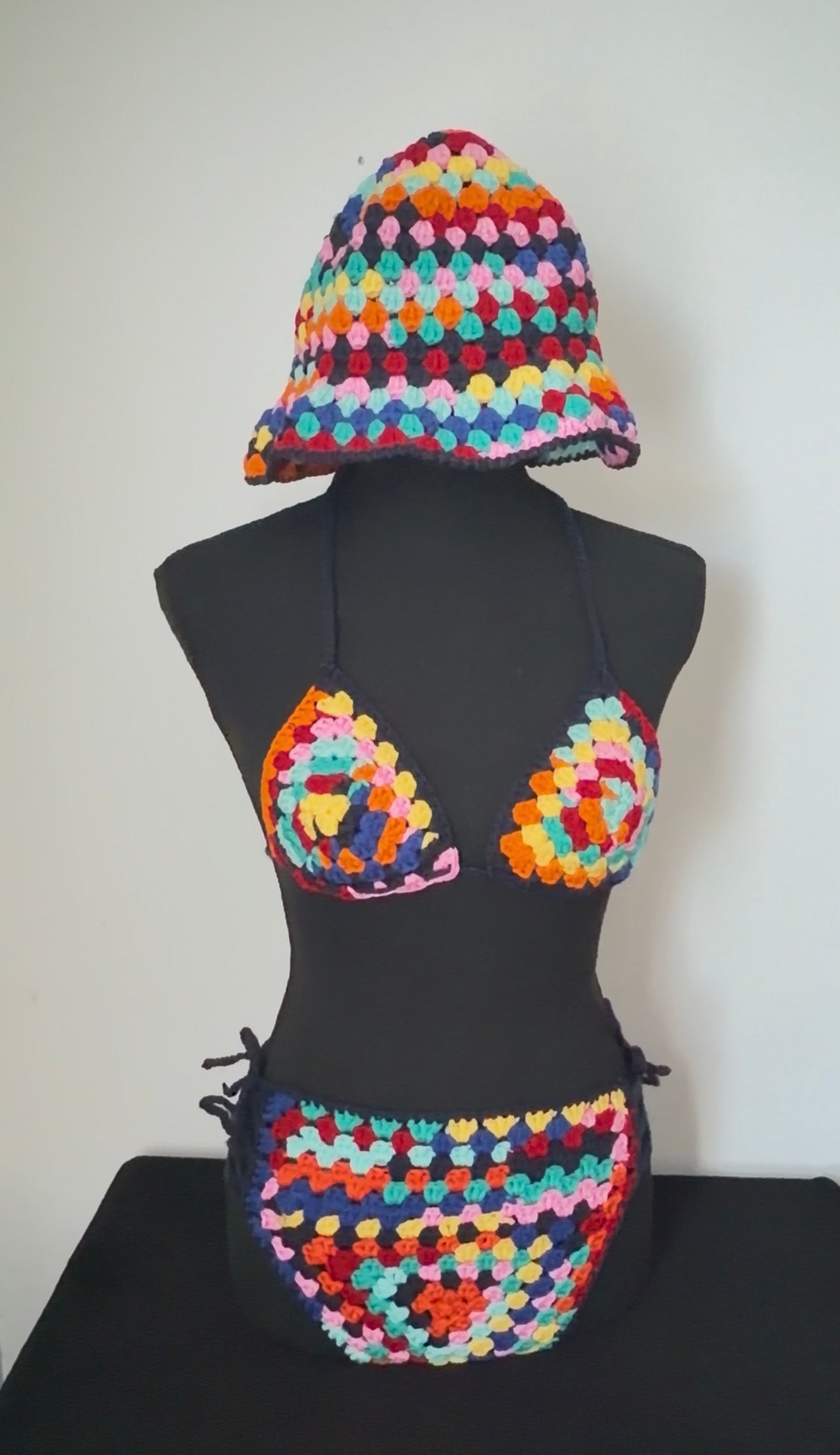 🎨 Kaleidoscope Dreams Crochet Bikini Set