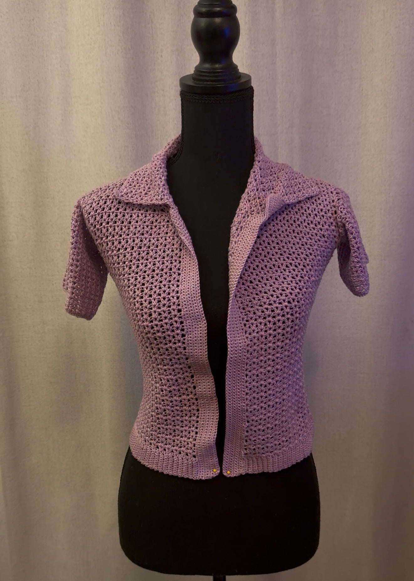✨ Lilac Breeze Crochet Shirt