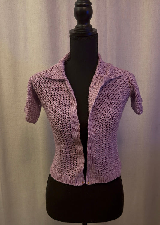 ✨ Lilac Breeze Crochet Shirt