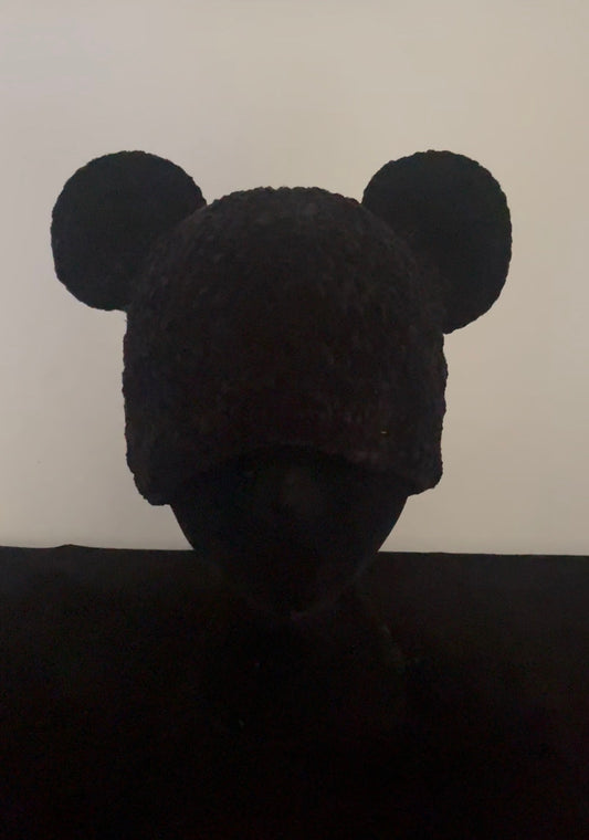 🖤 Midnight Teddy Crochet Beanie
