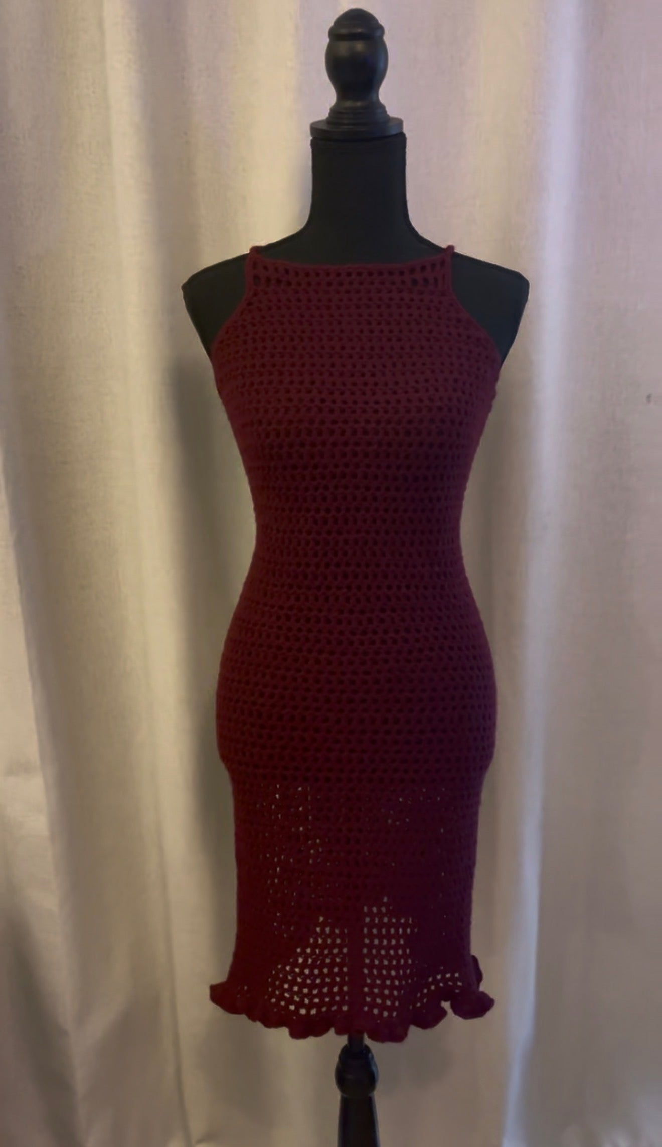 Handmade Crochet Bodycon Midi Dress