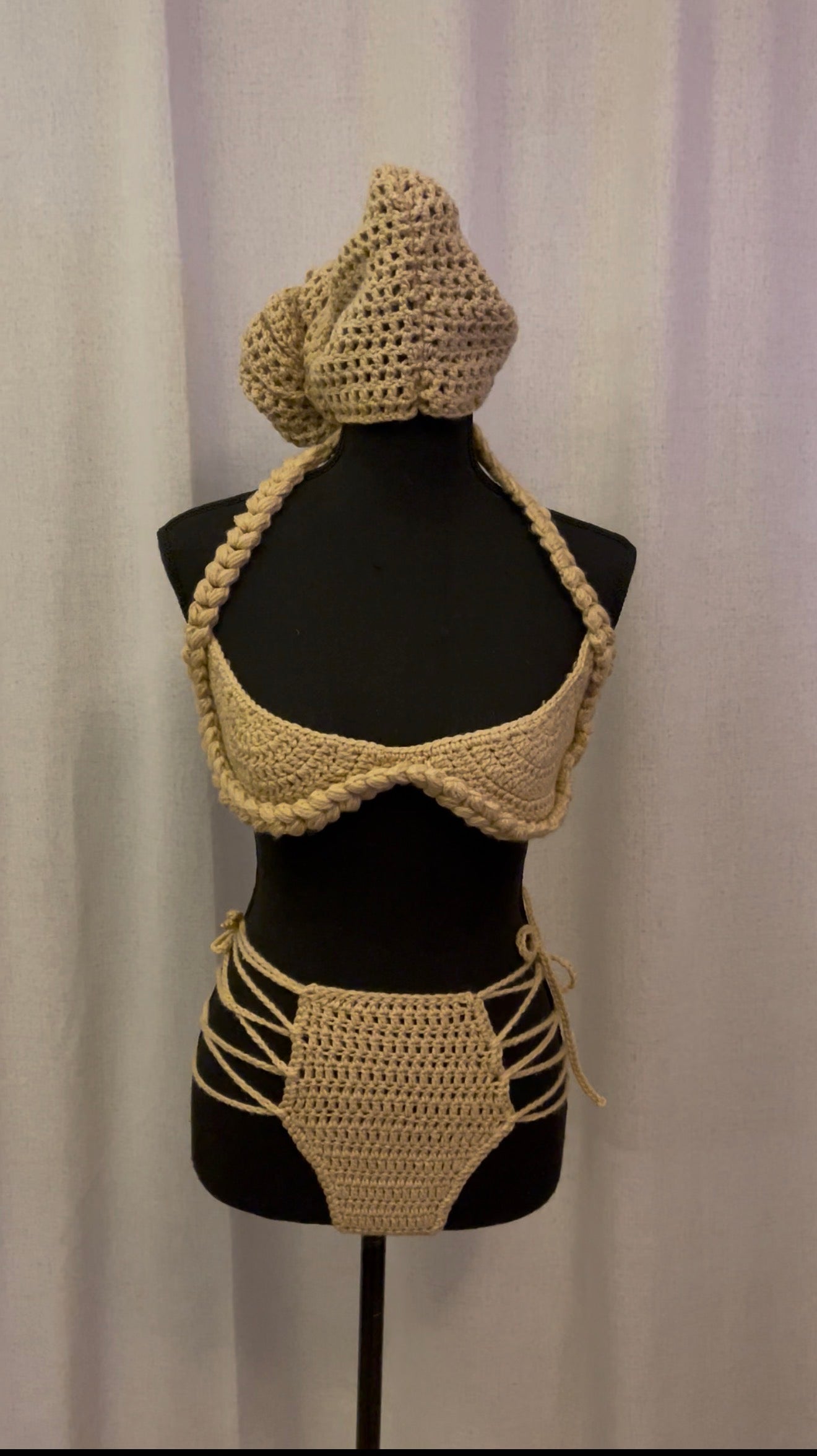 Tan Braided Top Bikini Set