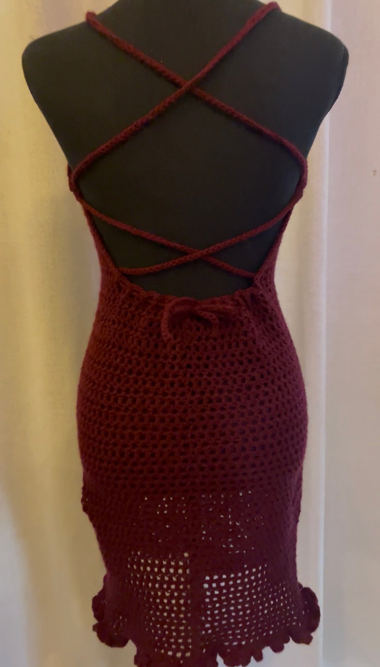 Handmade Crochet Bodycon Midi Dress