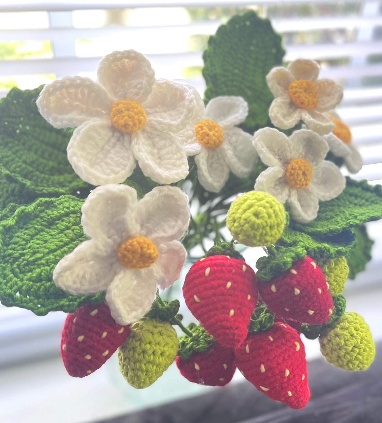 Handmade Crochet Strawberry Plant