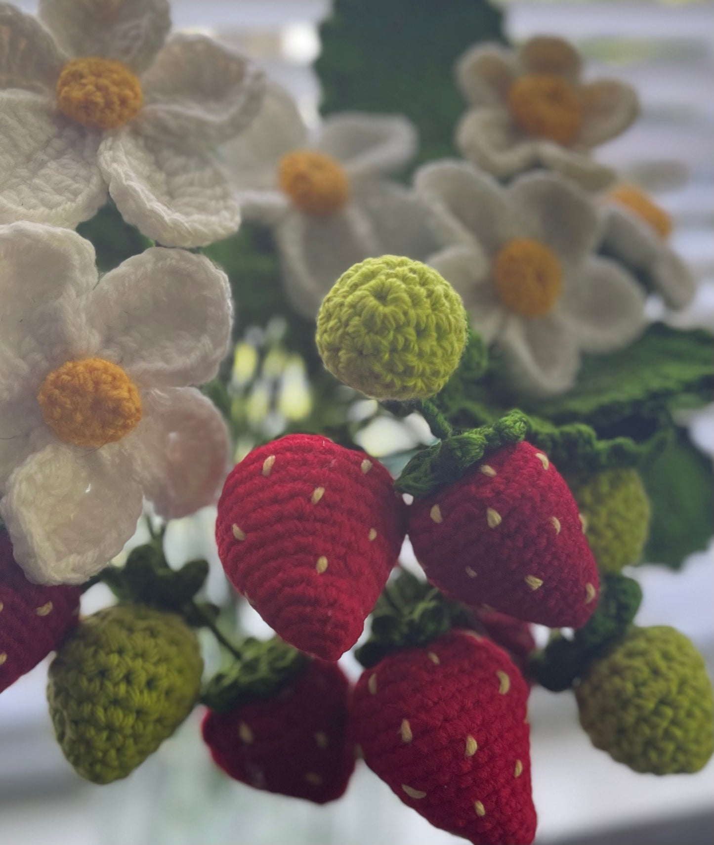 Handmade Crochet Strawberry Plant