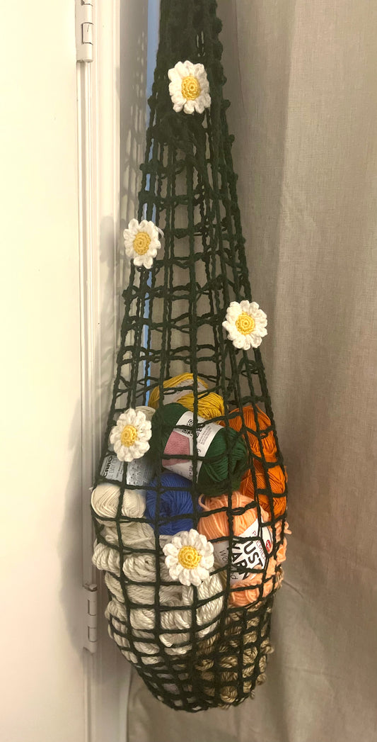 Crochet Mesh Hanging Bag Organizer