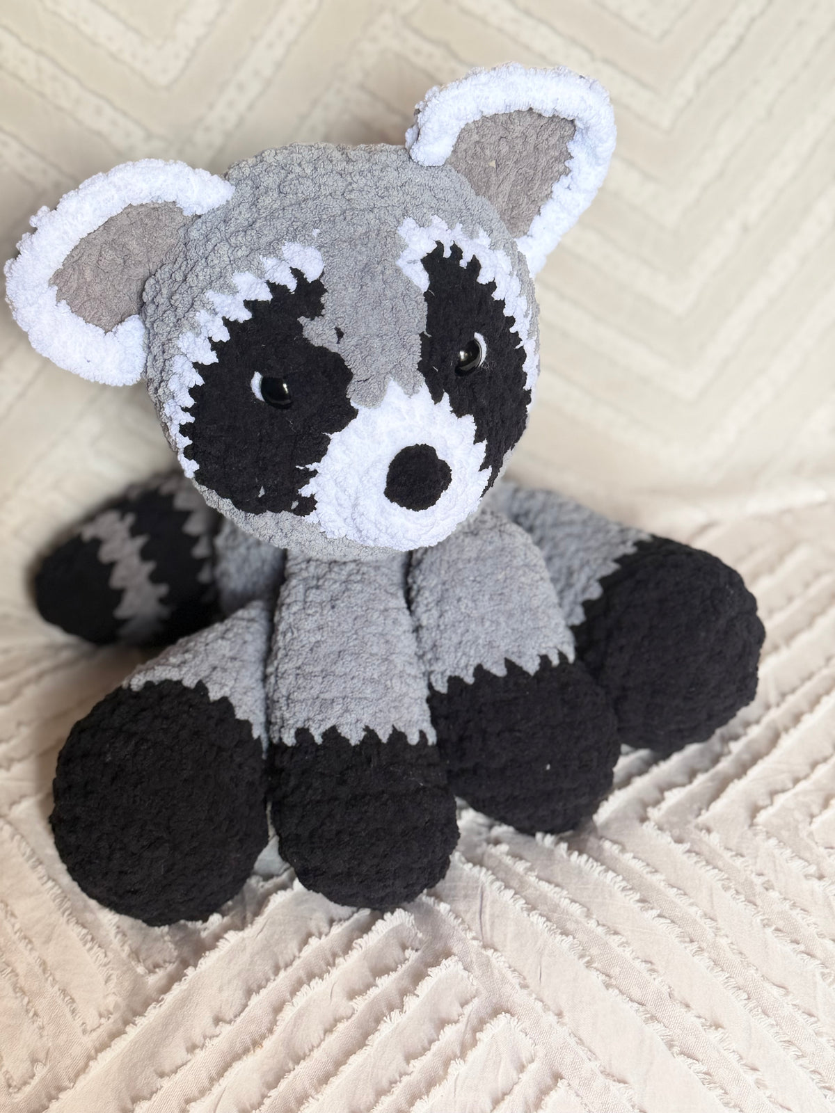 Handmade Crochet Raccoon Plushie