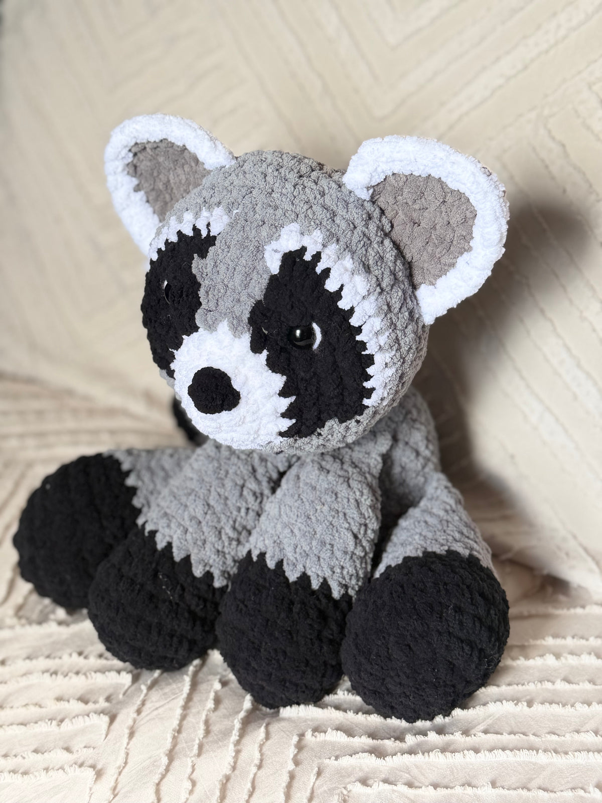 Handmade Crochet Raccoon Plushie