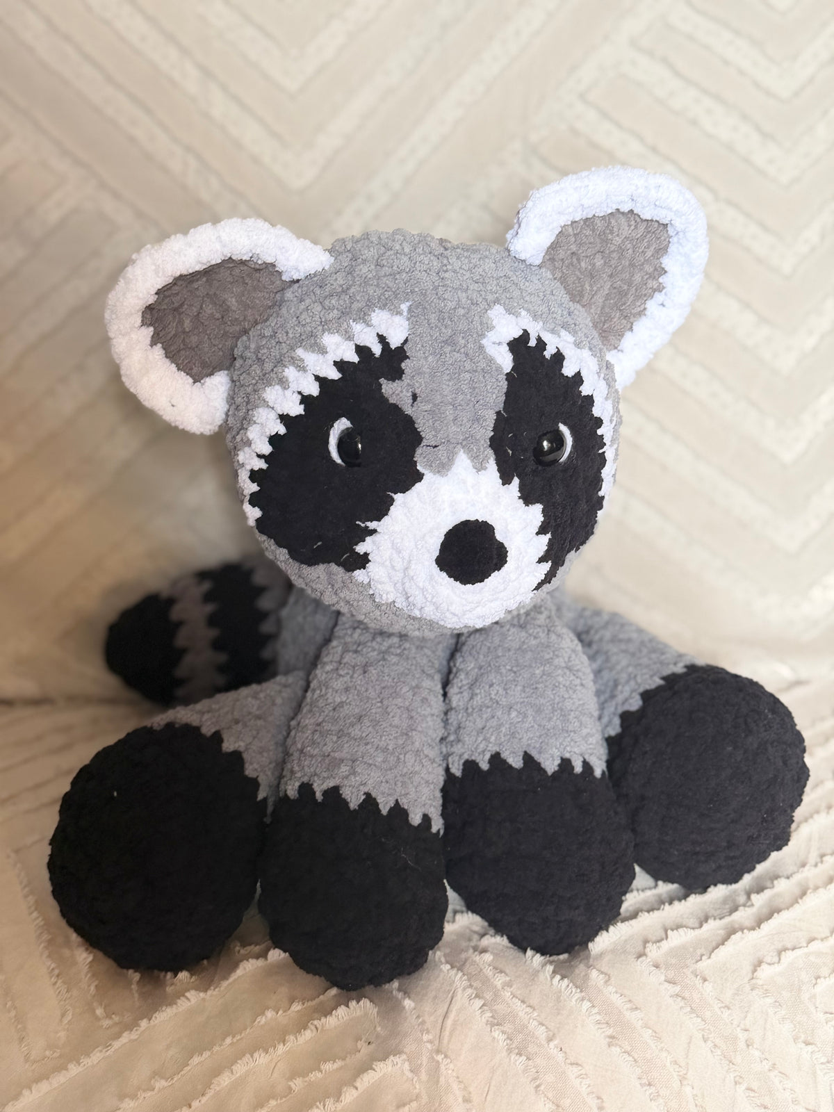 Handmade Crochet Raccoon Plushie