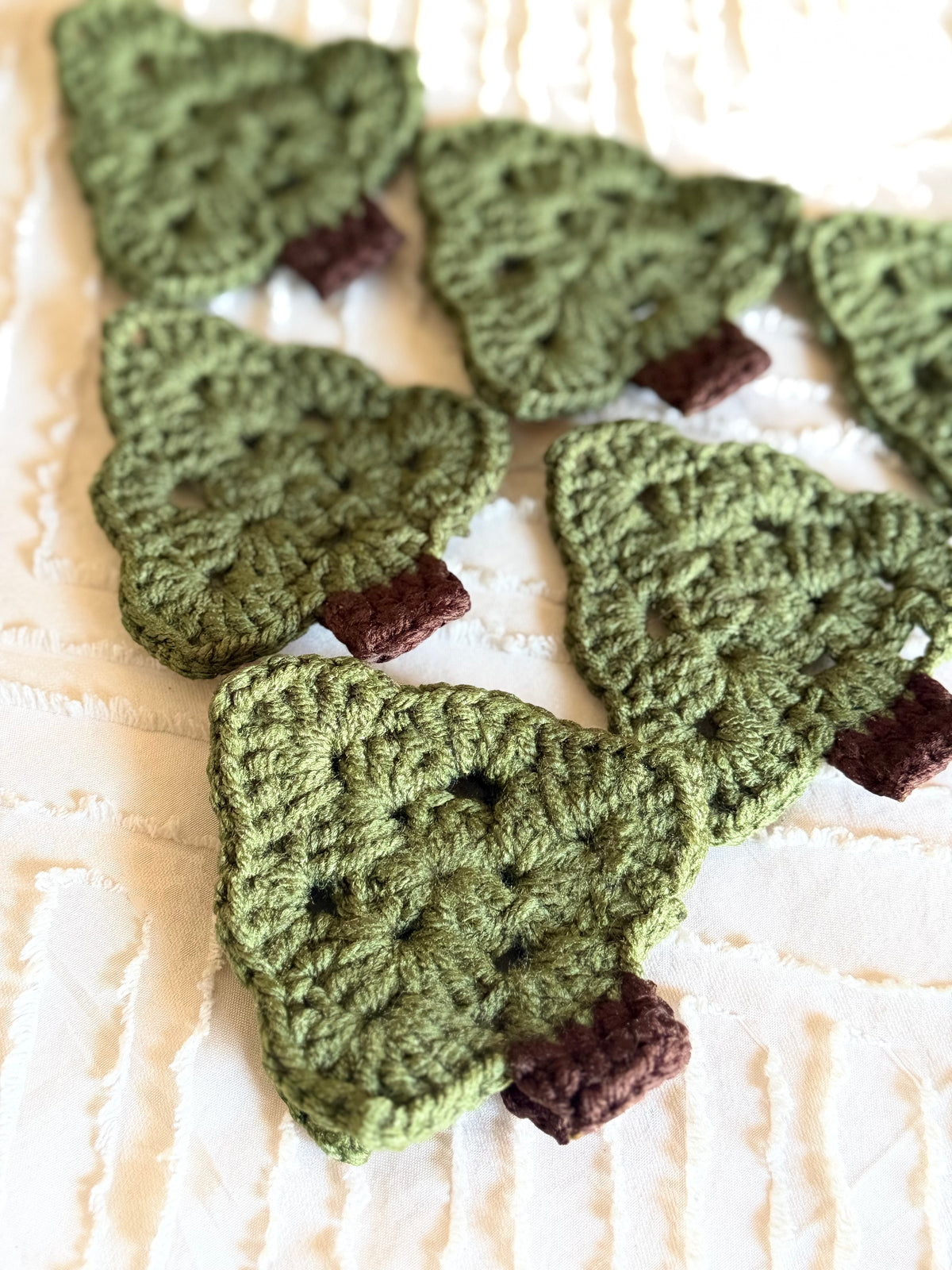 Handmade Crochet Christmas Trees – Rustic Farmhouse Holiday Decor