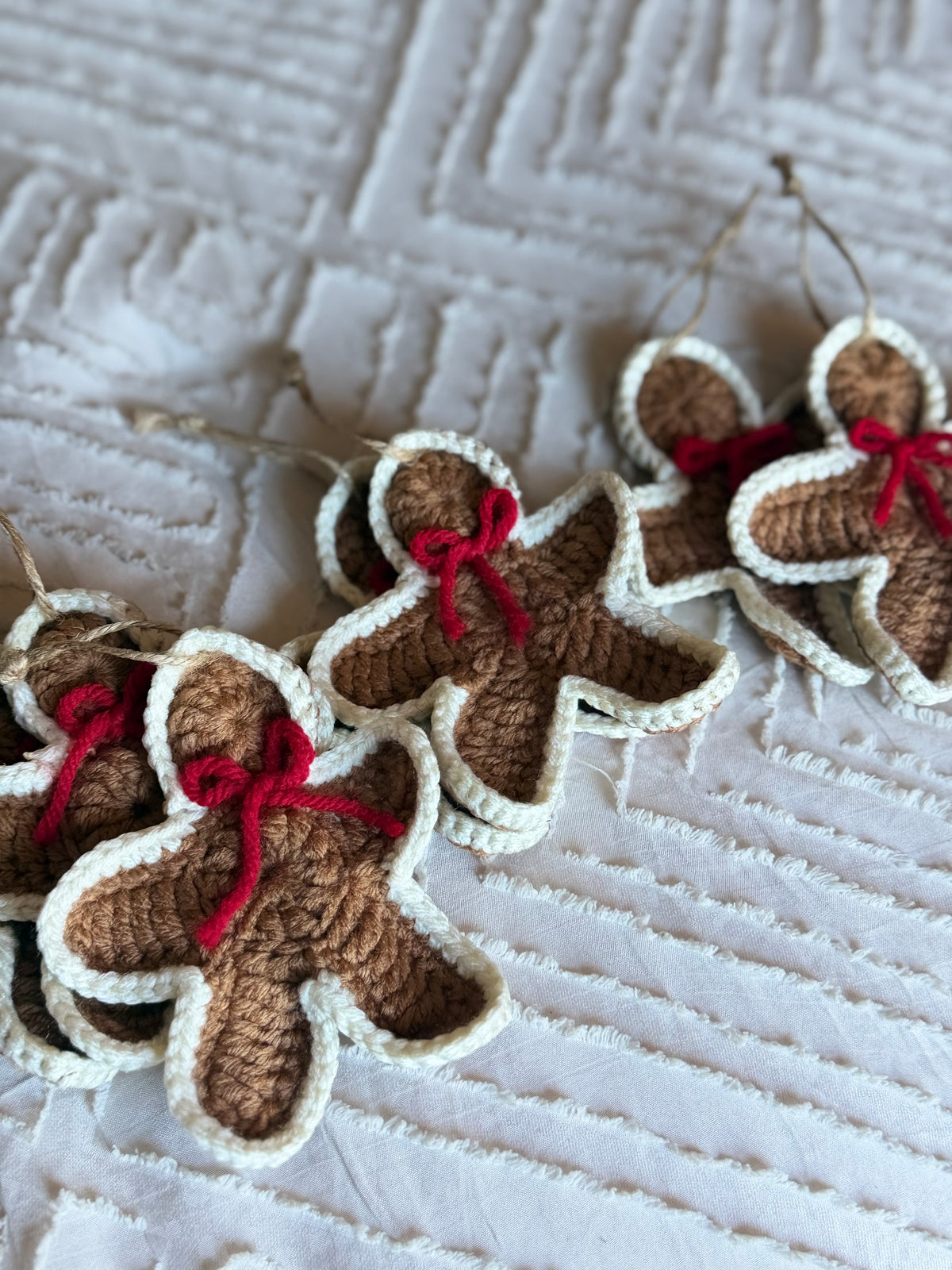 Handmade Crochet Gingerbread Christmas Ornaments