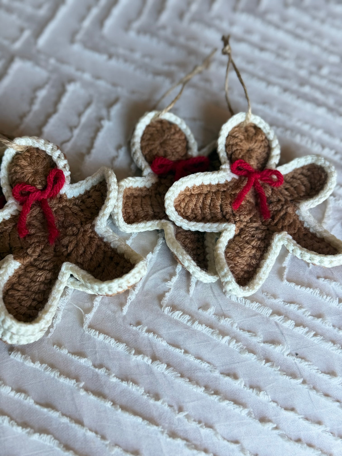 Handmade Crochet Gingerbread Christmas Ornaments