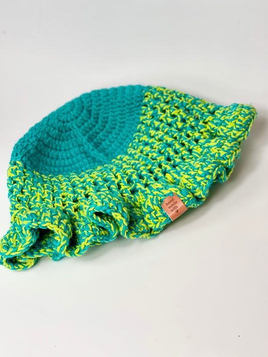 Handmade Crochet Ruffle Trim Hat