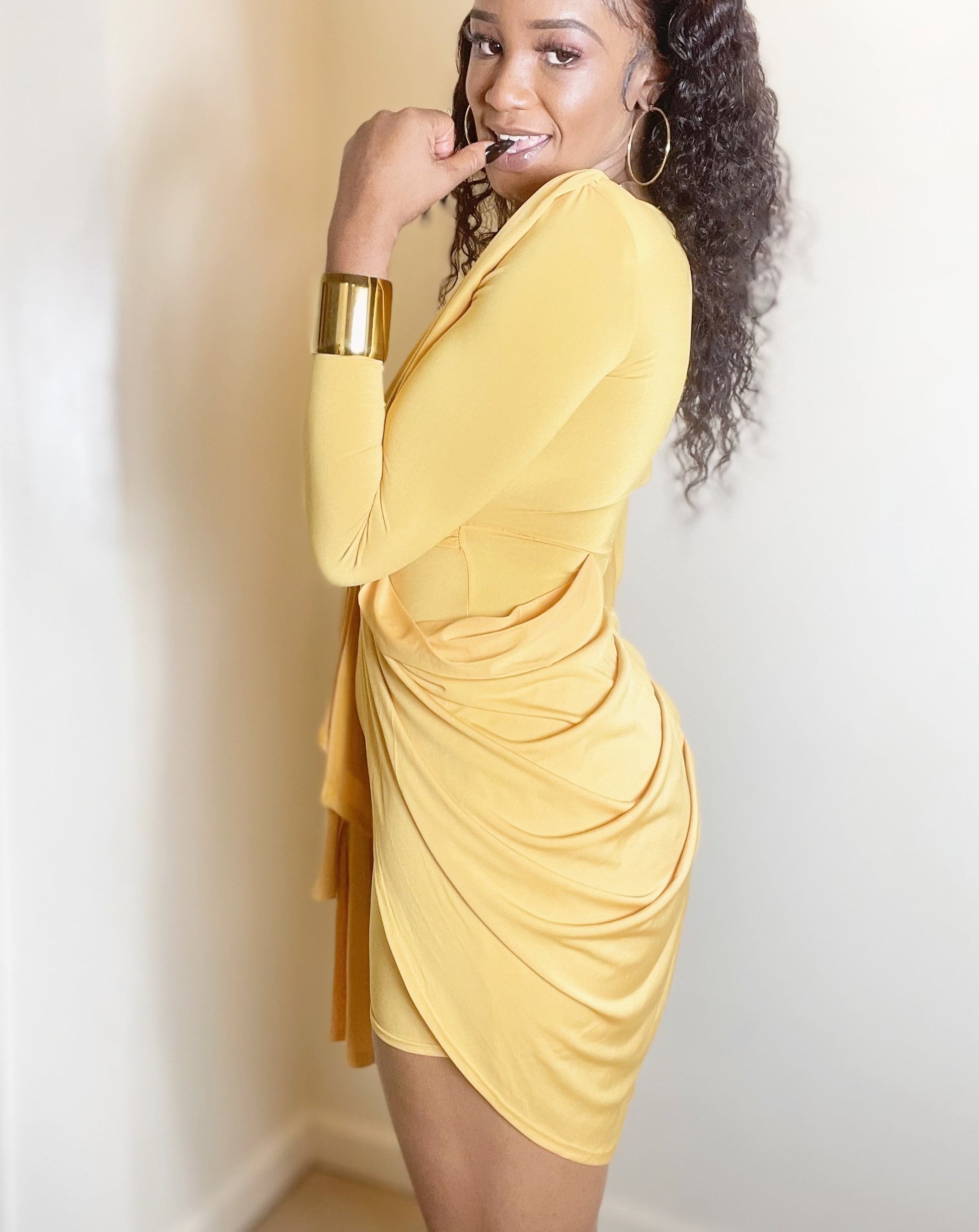 Womens Dress-Mustard Yellow-Gold Dress-Prom-Wedding-Special Occassion-BOSSED UP FASHION